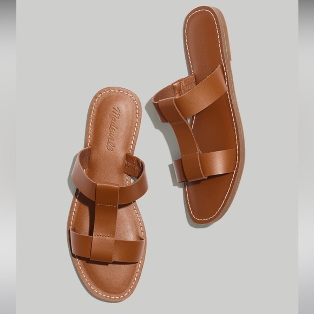 Madewell Brown Leather Slide Sandals